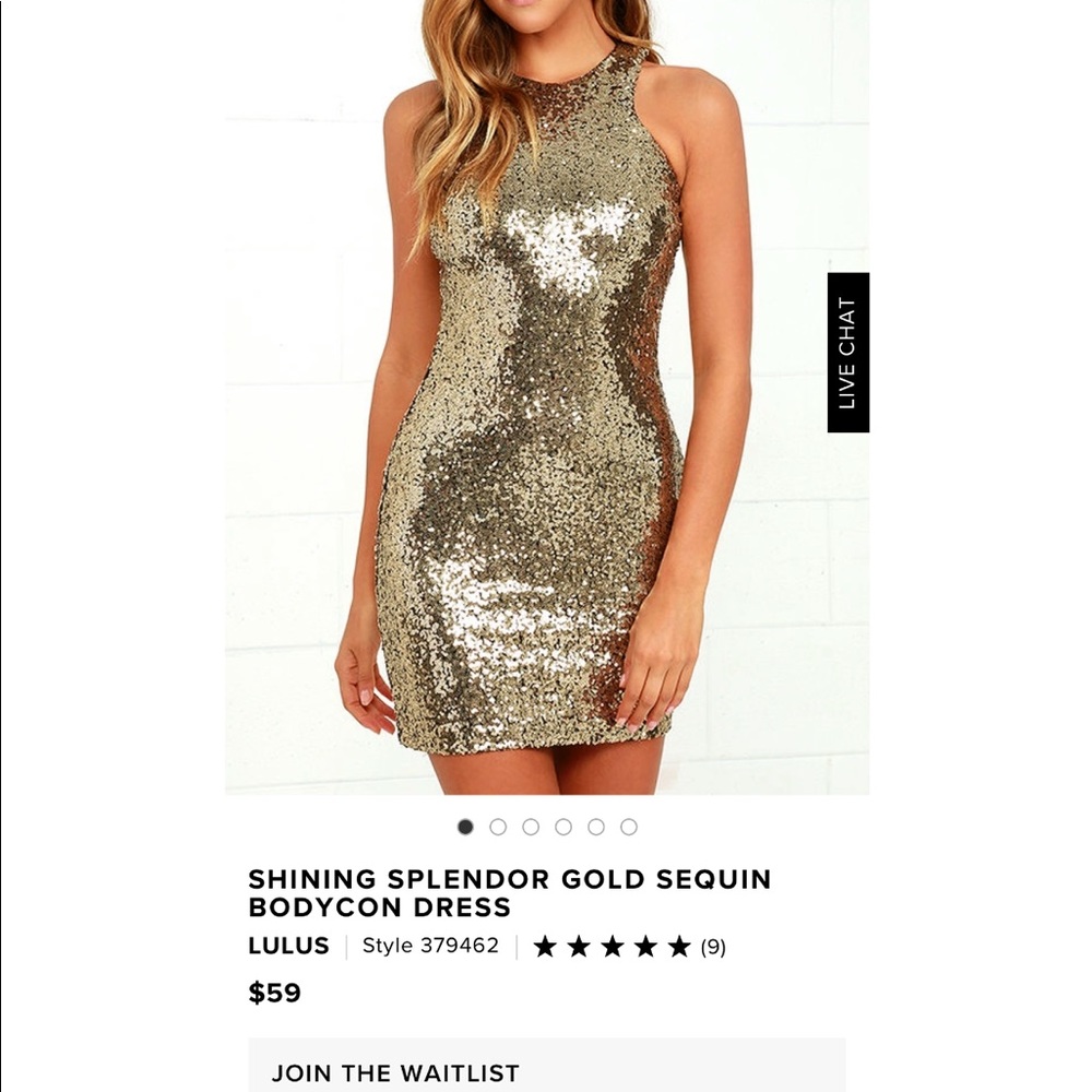 Lulu's Gold Sequin Bodycon Mini Dress